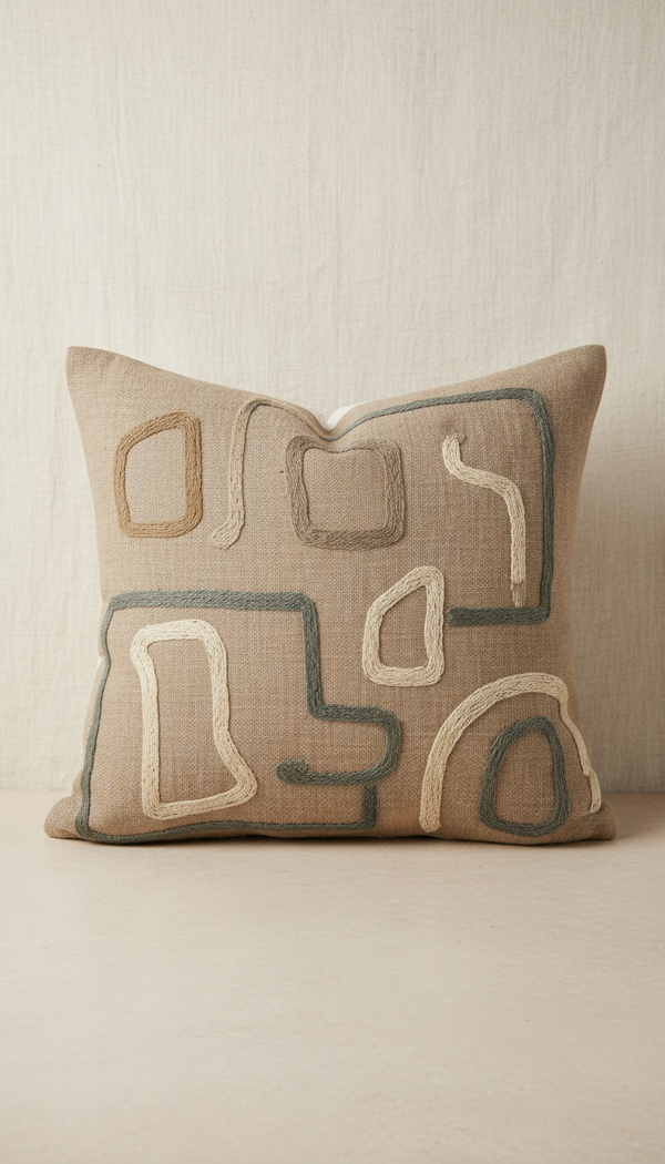 Linen Accent Pillow Hand-Stitched Edges