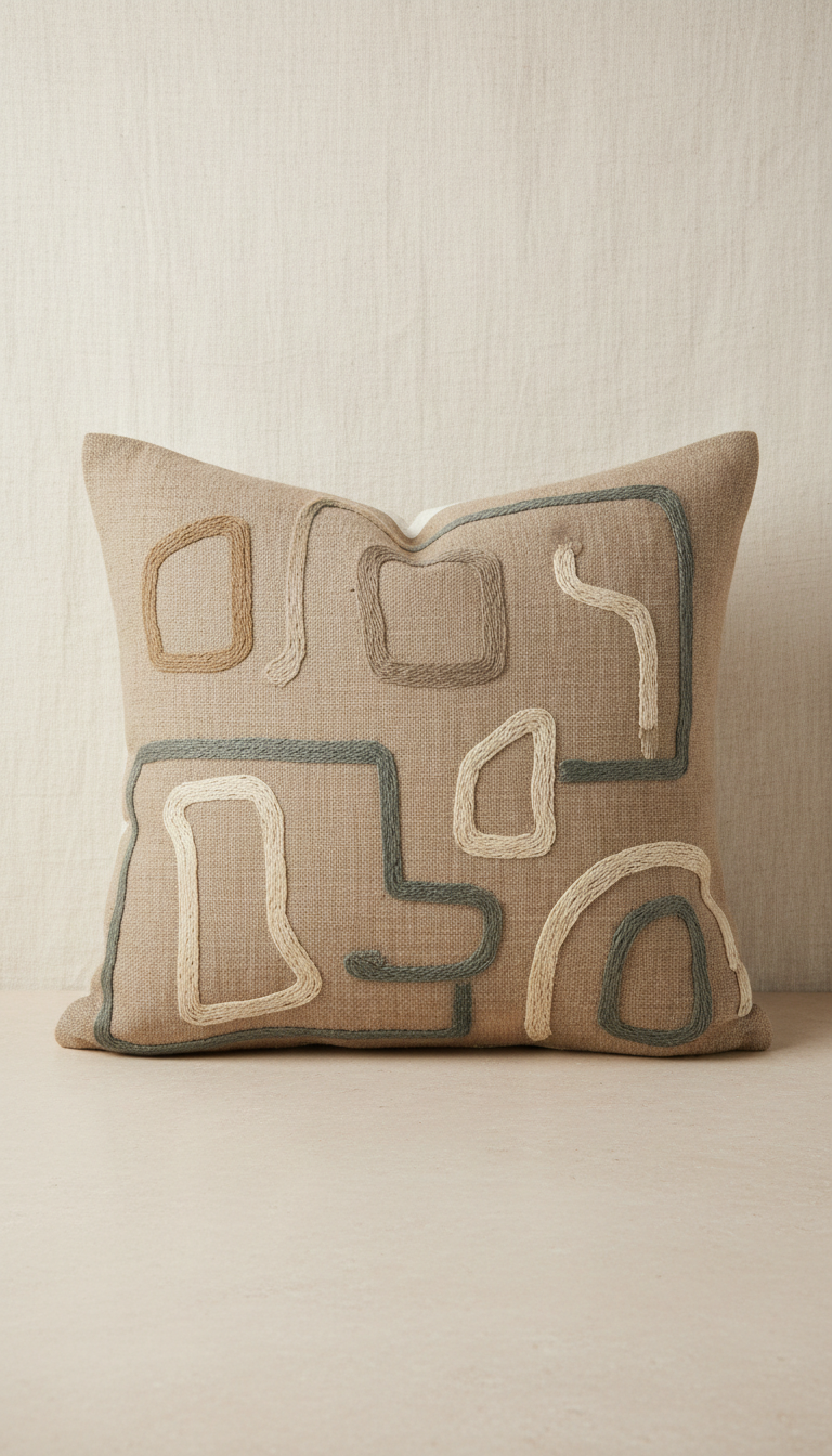 Linen Accent Pillow Hand-Stitched Edges