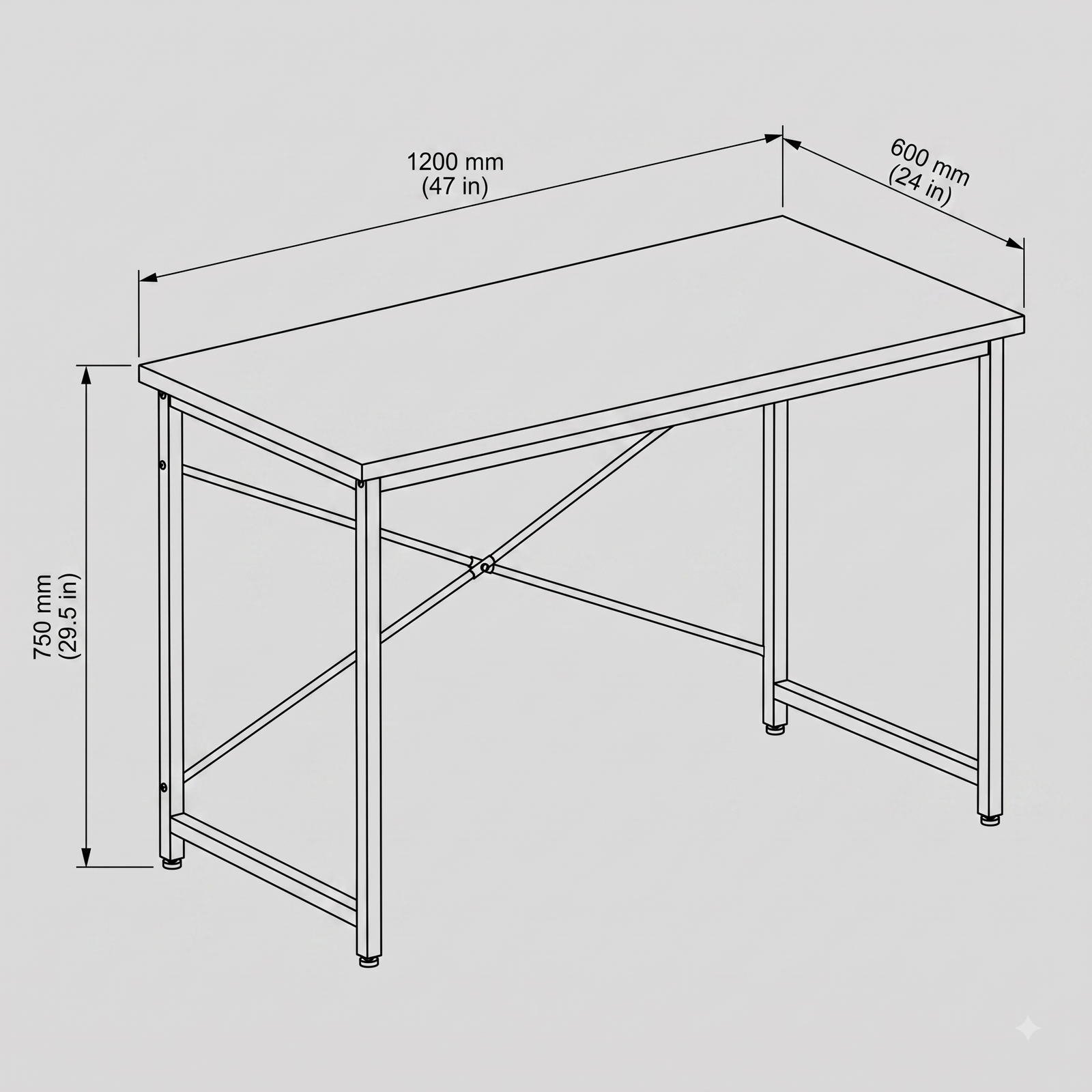 Minimalist Modern Study Table & Computer Desk – White