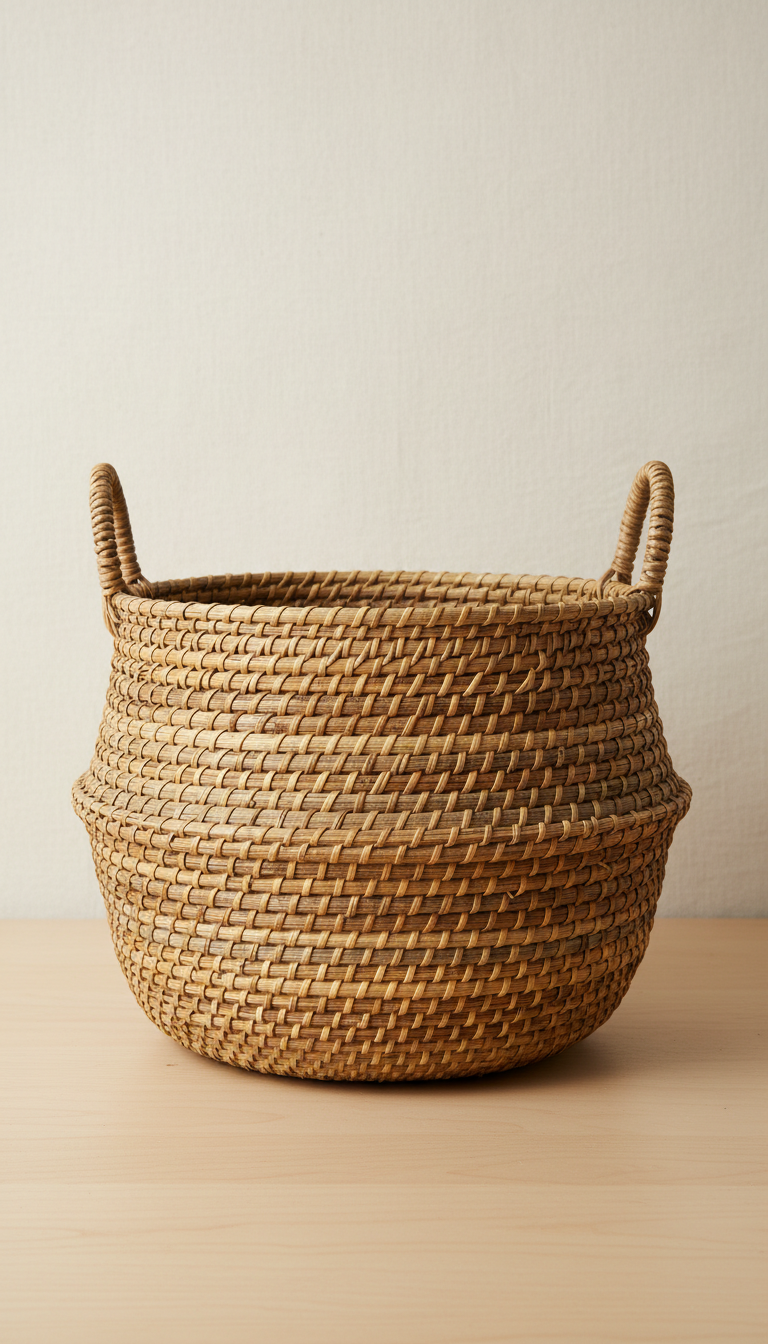 Woven Rattan Storage Basket
