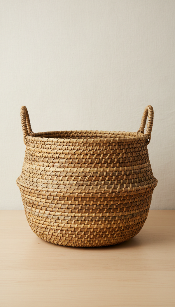 Woven Rattan Storage Basket