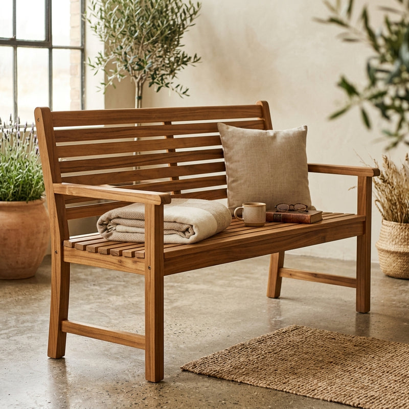 Sustainable Eucalyptus Wood Outdoor Bench