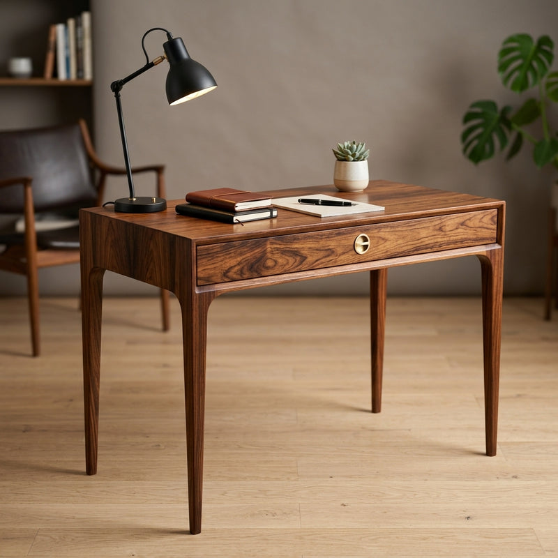 Mid-Century Rosewood Writing Desk with Drawer